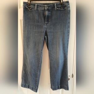 Talbots Denim Trousers – Size 16 – Medium Wash – Wide Leg